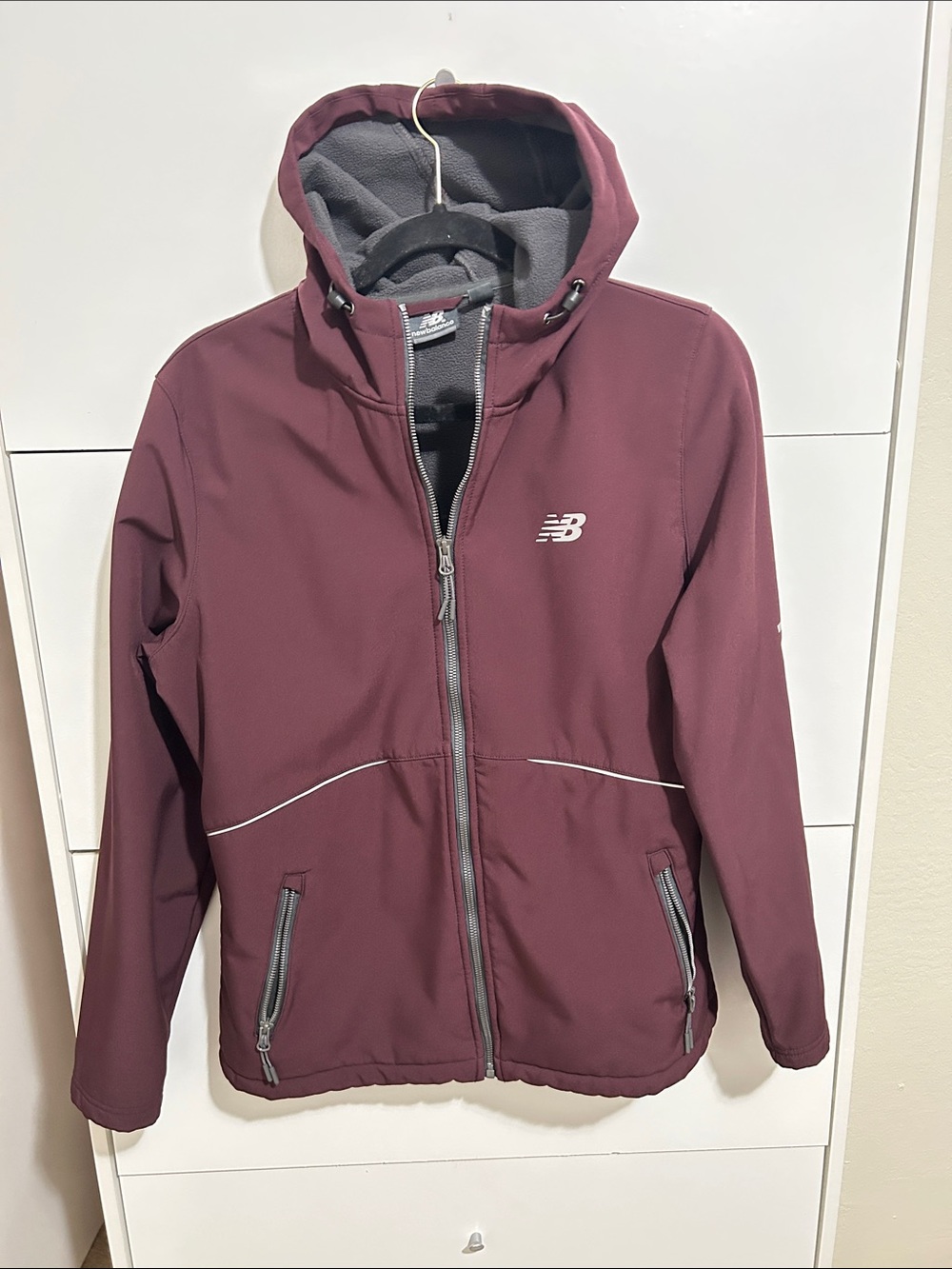 New Balance Burgundy Hooded Softshell Jacket